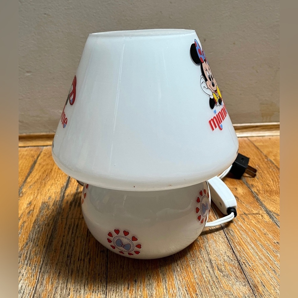 Vintage disney glass table lamp desk lamp Minnie Mouse - Picture 6 of 10